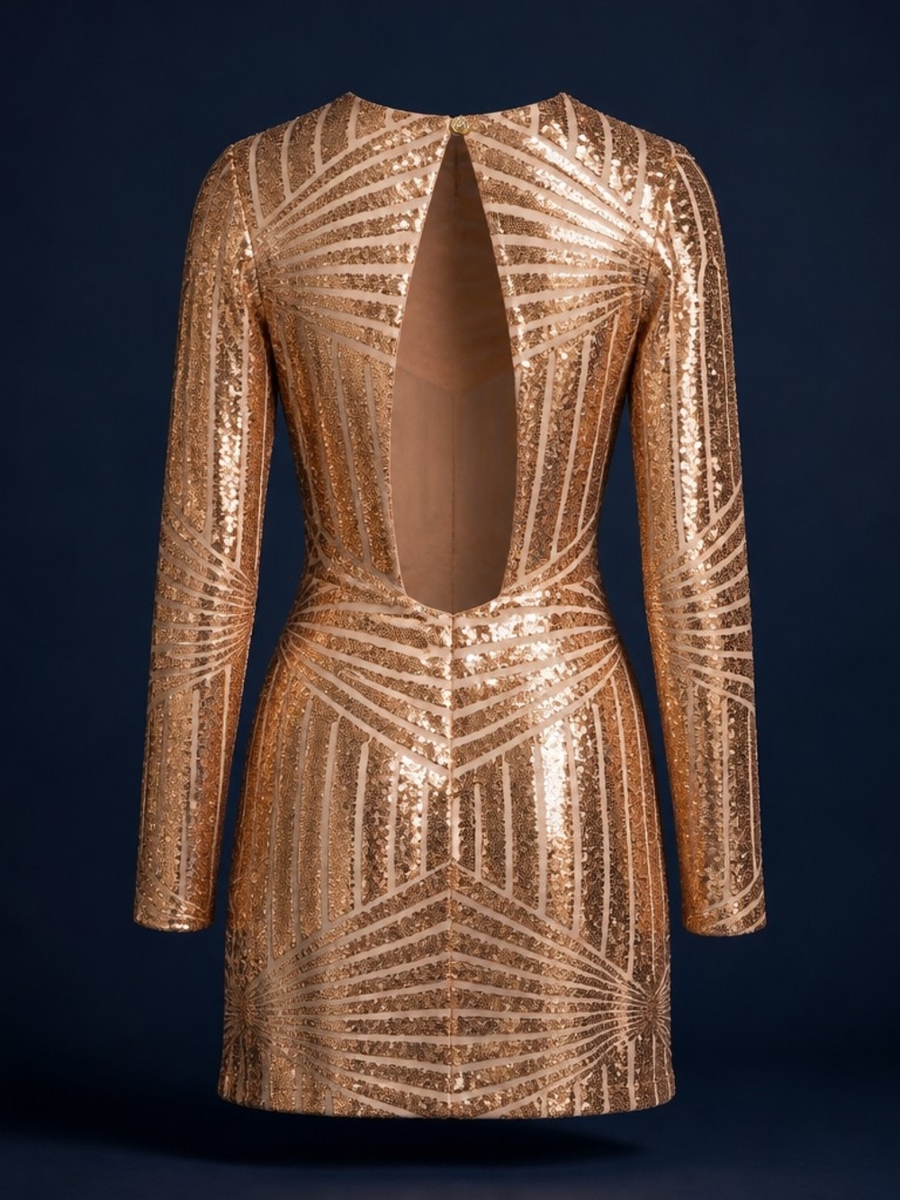 Bee Free Pink Sequin Long Sleeve Mesh Fairycore Homecoming Dress 4053